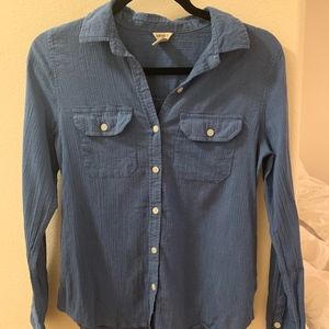 Forever 21 Blue Formal Full Sleeve Collared Blouse